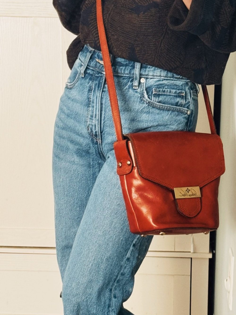PATRICIA NASH Crossbody Tan Genuine Leather Bucket Hobo Western Handbag Purse